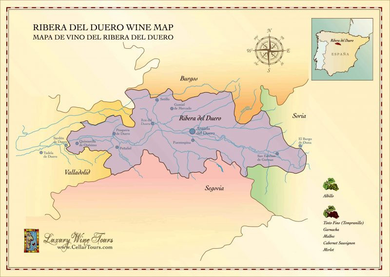 Mapa de Ribera Del Duero, Espanha