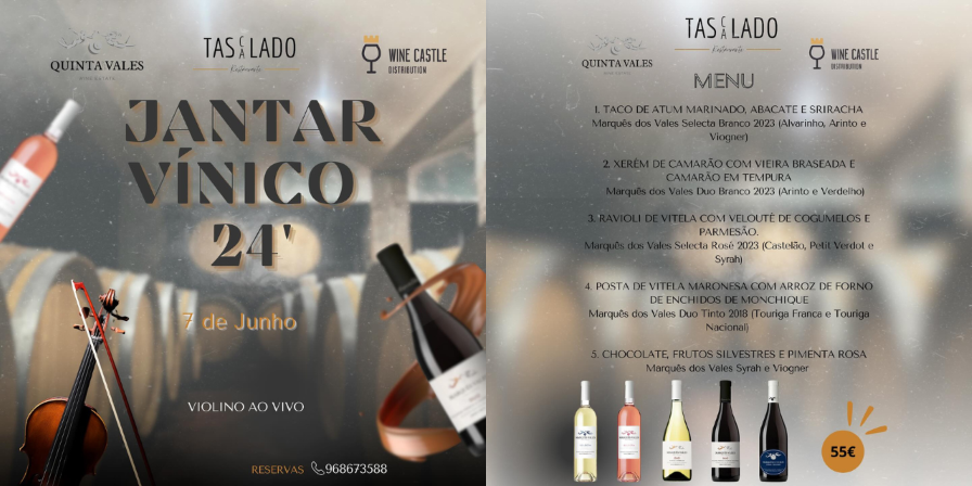 Jantar Vínico Quinta dos Vales|Viva o Vinho