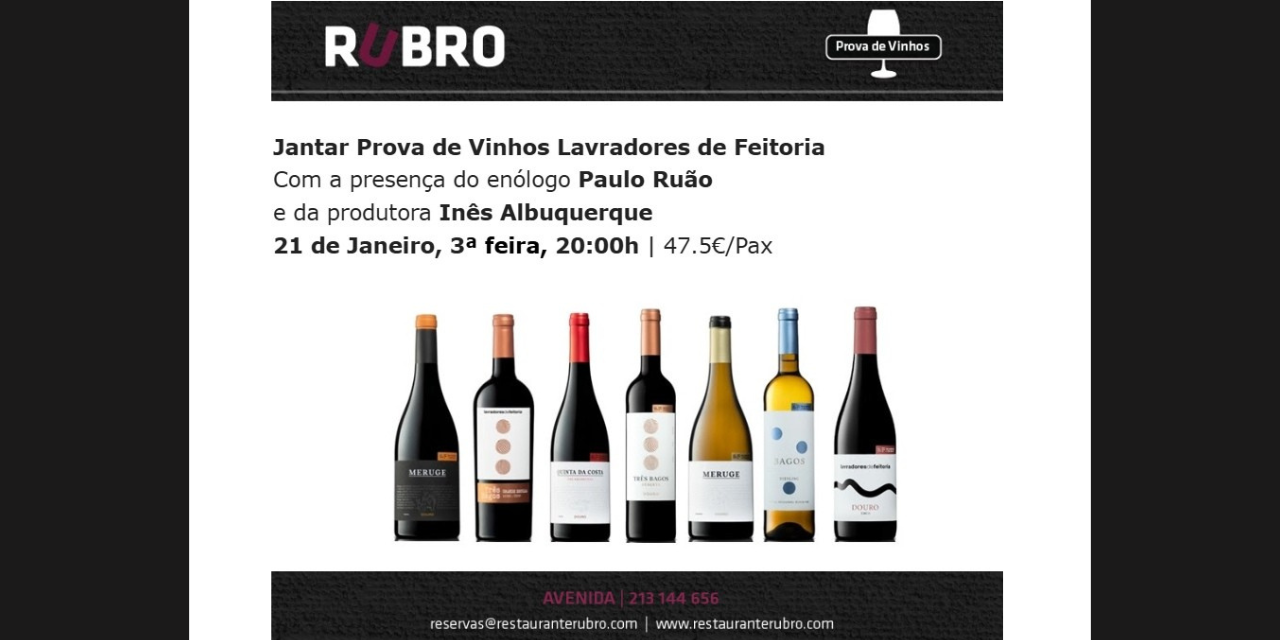Jantar Rubro Lavradores de Feitoria|Viva o Vinho