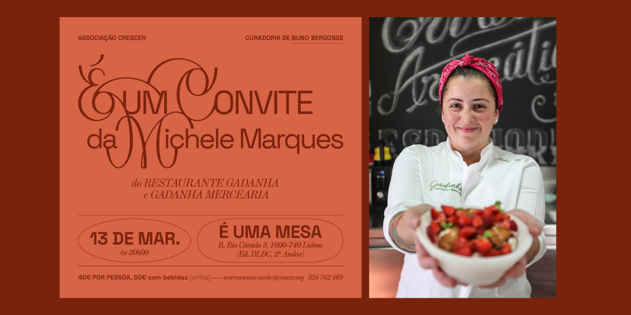 Chef Michele Marques comanda o jantar “É um Convite” da Associação Crescer em 13 de março